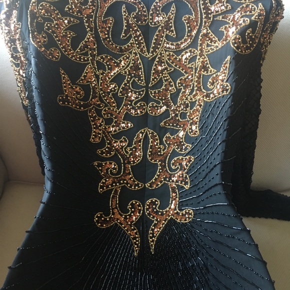 Black & Gold beaded dress